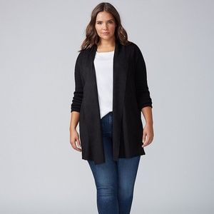 Lane Bryant Faux Suede Front Open Long Cardigan